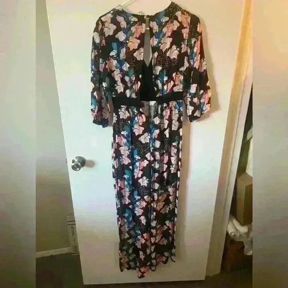 Anthropology Blank London floral hibiscus Jumpsuit size XS - Picture 4 of 5